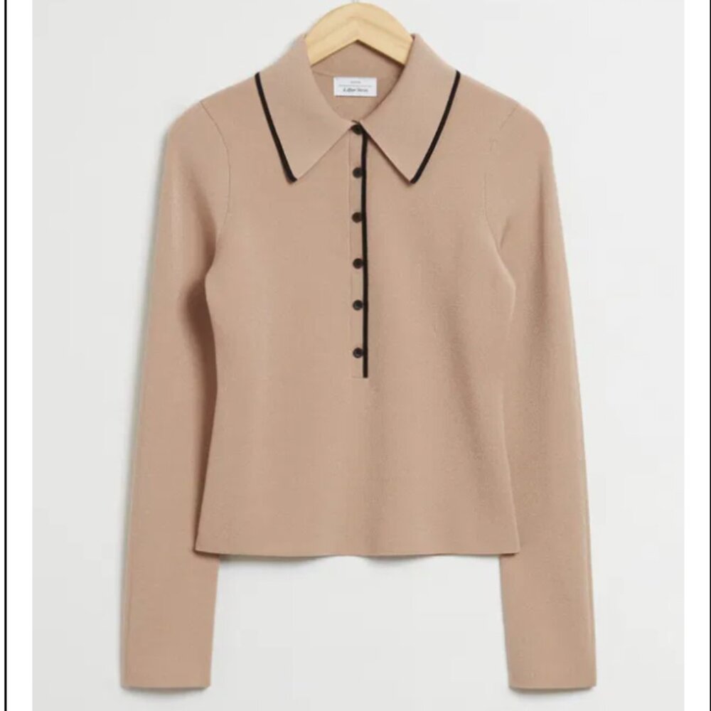 Fitted Sporty Style Polo Shirt